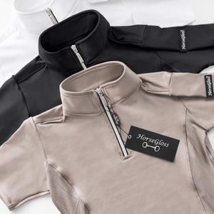 HorseGloss technical mesh riding top quarter zip XS